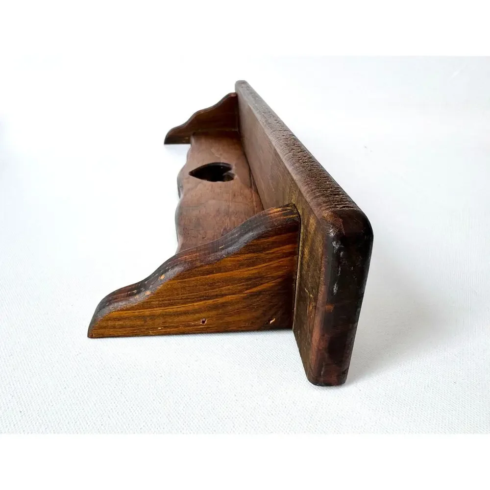 Vintage Wooden Wall Shelf with Heart Cutout
